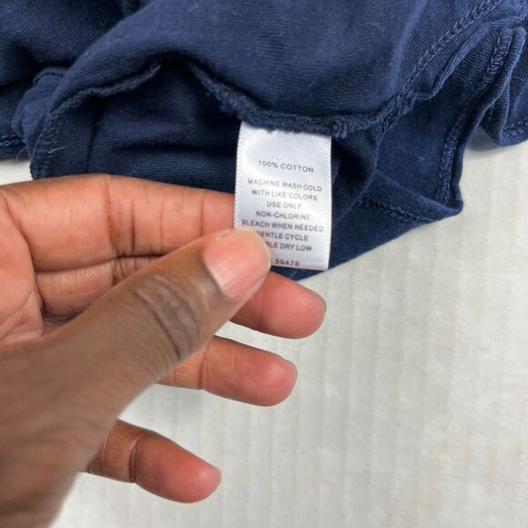 Cynthia Rowley Womens Slouchy Shirt Washed Long Sleeve Blue Pullover Top Large - Picture 8 of 10